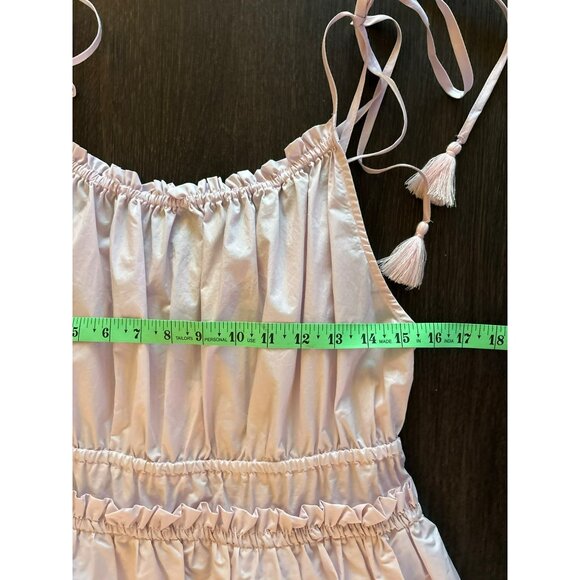 NWT Steve Madden Light Pink Ruffled Tiered Sleeveless Dress With Adjustable Tass - Picture 3 of 8